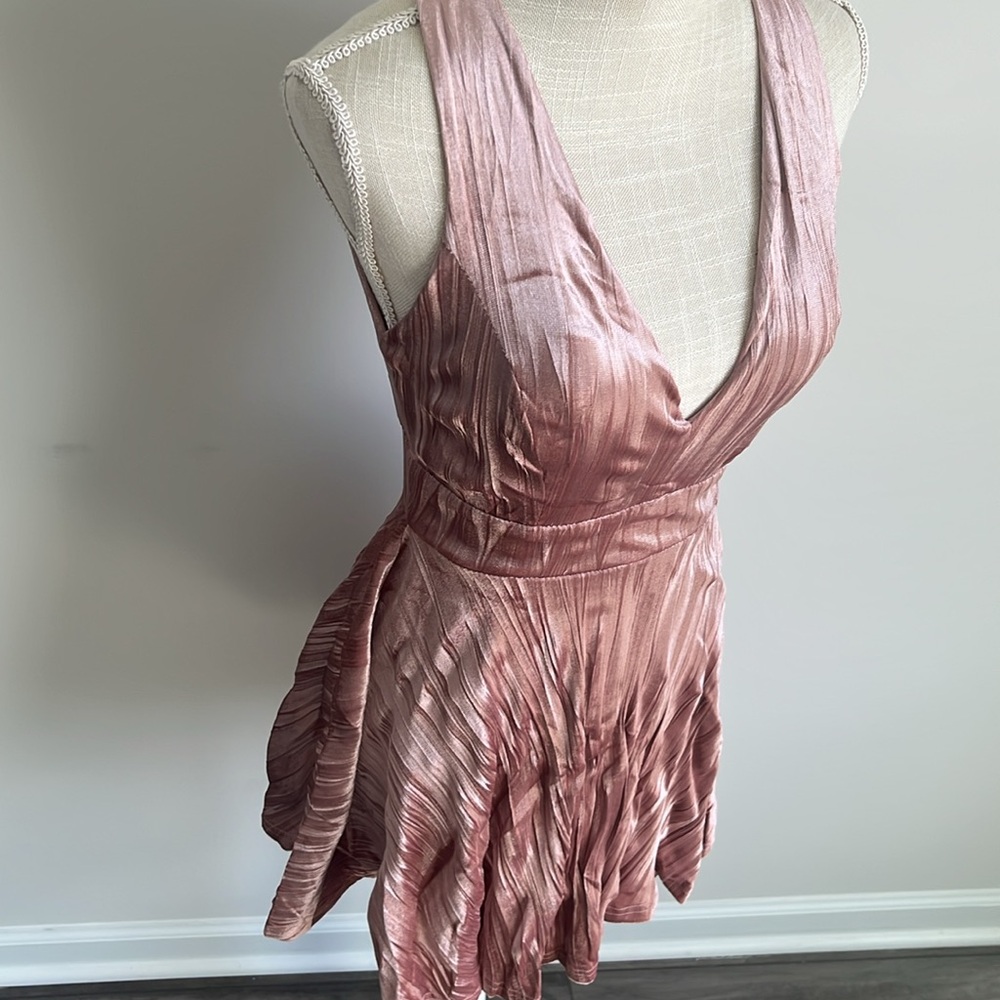 Mauve Velveteen Mini Skater Dress - Picture 10 of 12